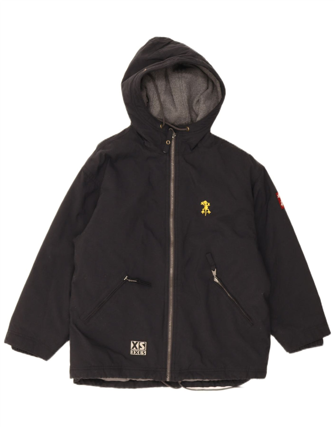 XS Exes Windjacke mit Kapuze für Jungen, 12–13 Jahre, schwarzes Polyamid