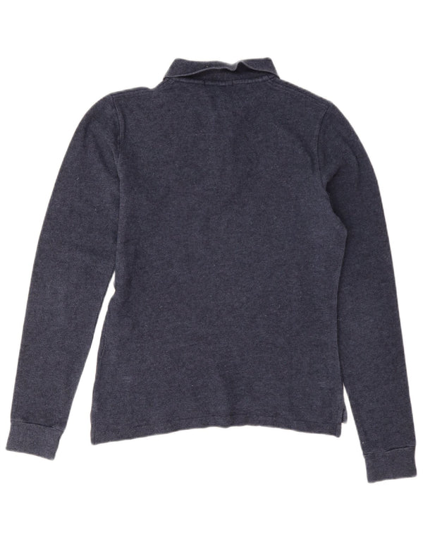 Ralph Lauren Langarm-Poloshirt für Damen, UK 12, mittelmarineblau, Baumwolle