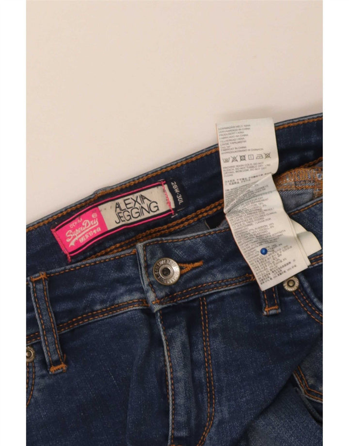 Superdry Damen Alexia Jegging Jeans W26 L30 Blaue Baumwolle