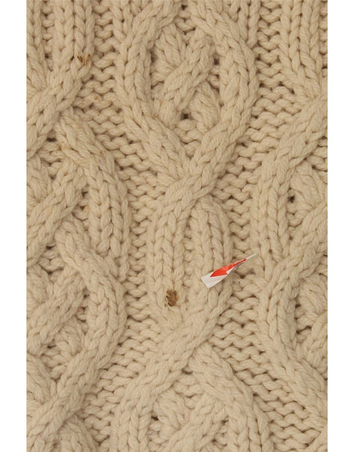 Timberland Herren-Pullover mit Knopfkragen, groß, cremefarbene Wolle