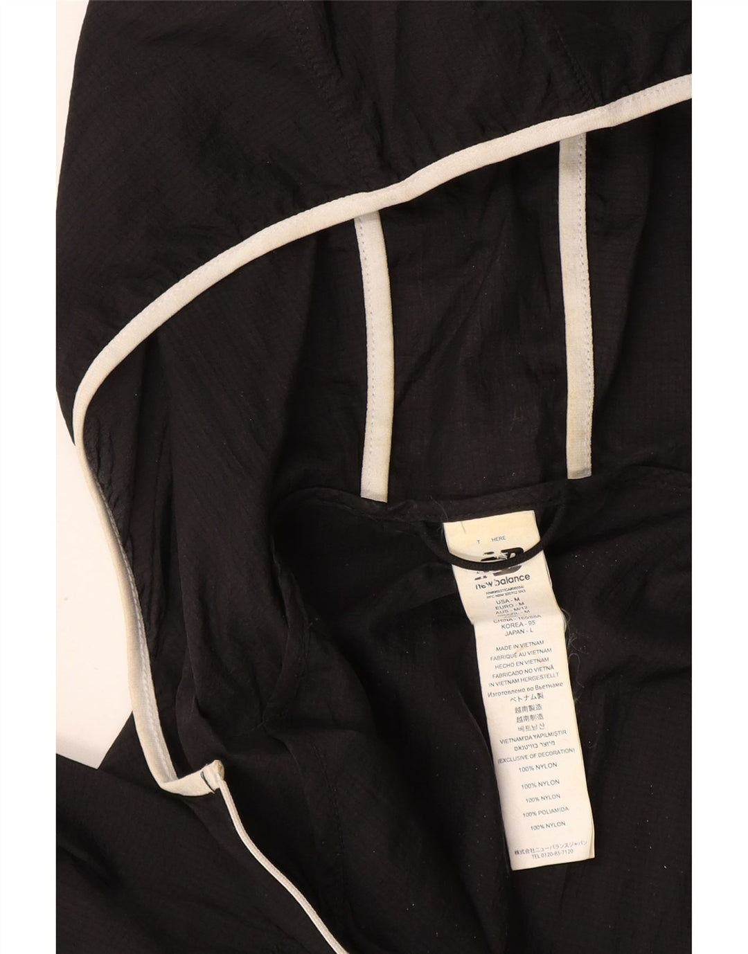 New Balance Womens Graphic Hooded Rain Jacket UK 14 Mittelschwarzes Nylon