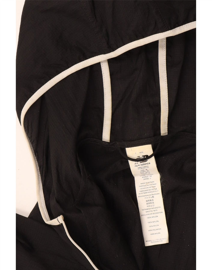 New Balance Womens Graphic Hooded Rain Jacket UK 14 Mittelschwarzes Nylon