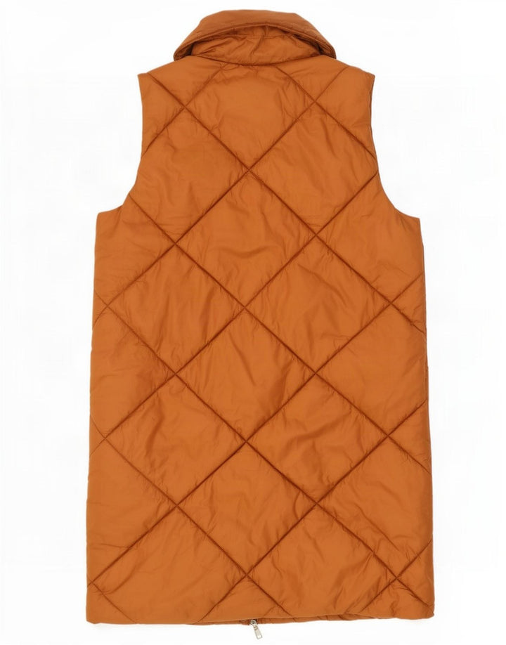 Esprit Damen Longline Wattierte Weste UK 14 Mittelbraunes Polyester