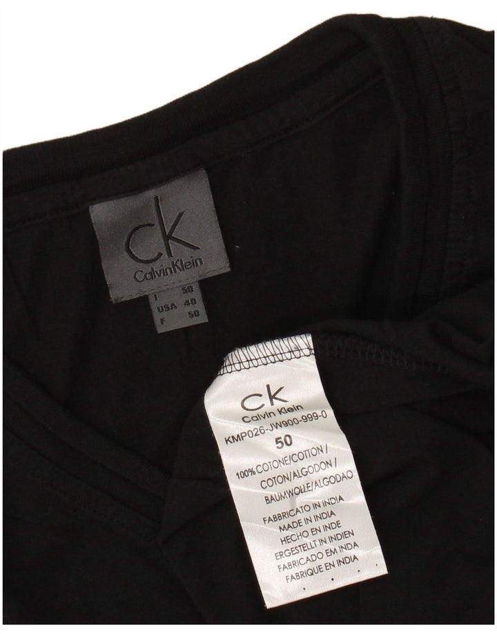 CALVIN KLEIN Herren Grafik T-Shirt Top IT 50 Mittelschwarze Baumwolle