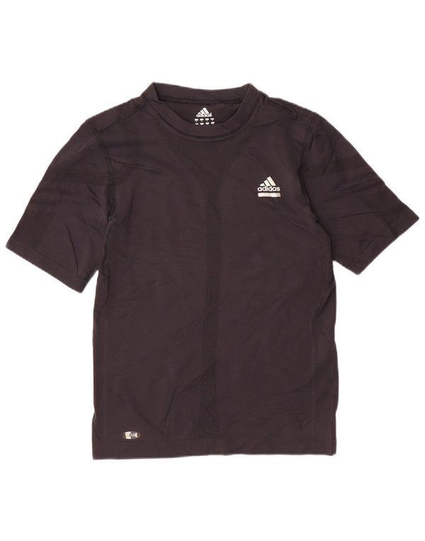 Adidas Damen T-Shirt Top UK 14 Large Schwarz Colourblock Polyamid Sports