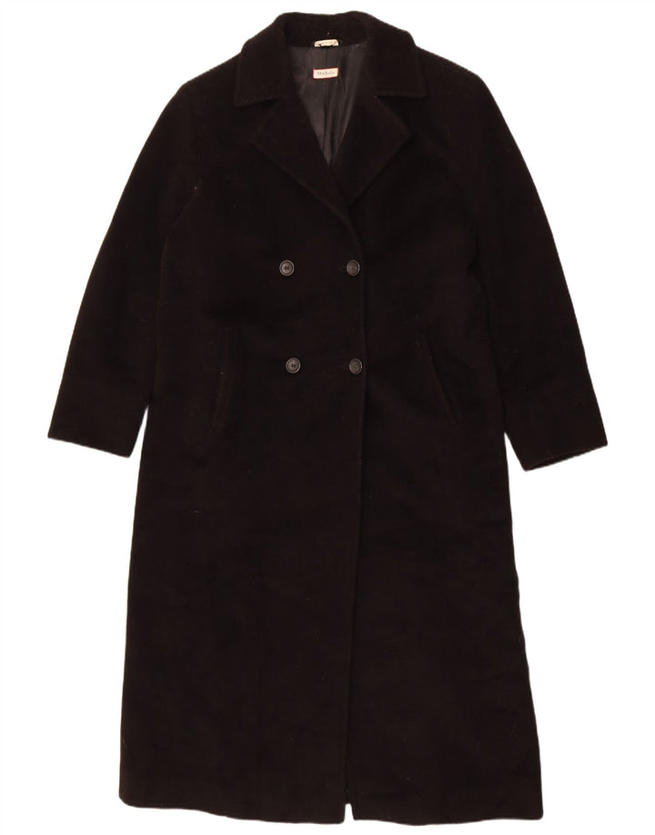 Max & Co. Zweireihiger Damenmantel UK 12 Mittelschwarze Schurwolle
