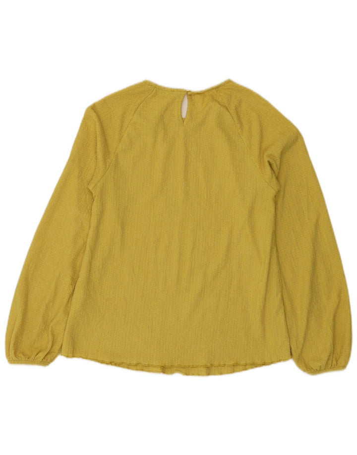Marks & Spencer Damen Top Langarm UK 6 XS Gelb Polyester
