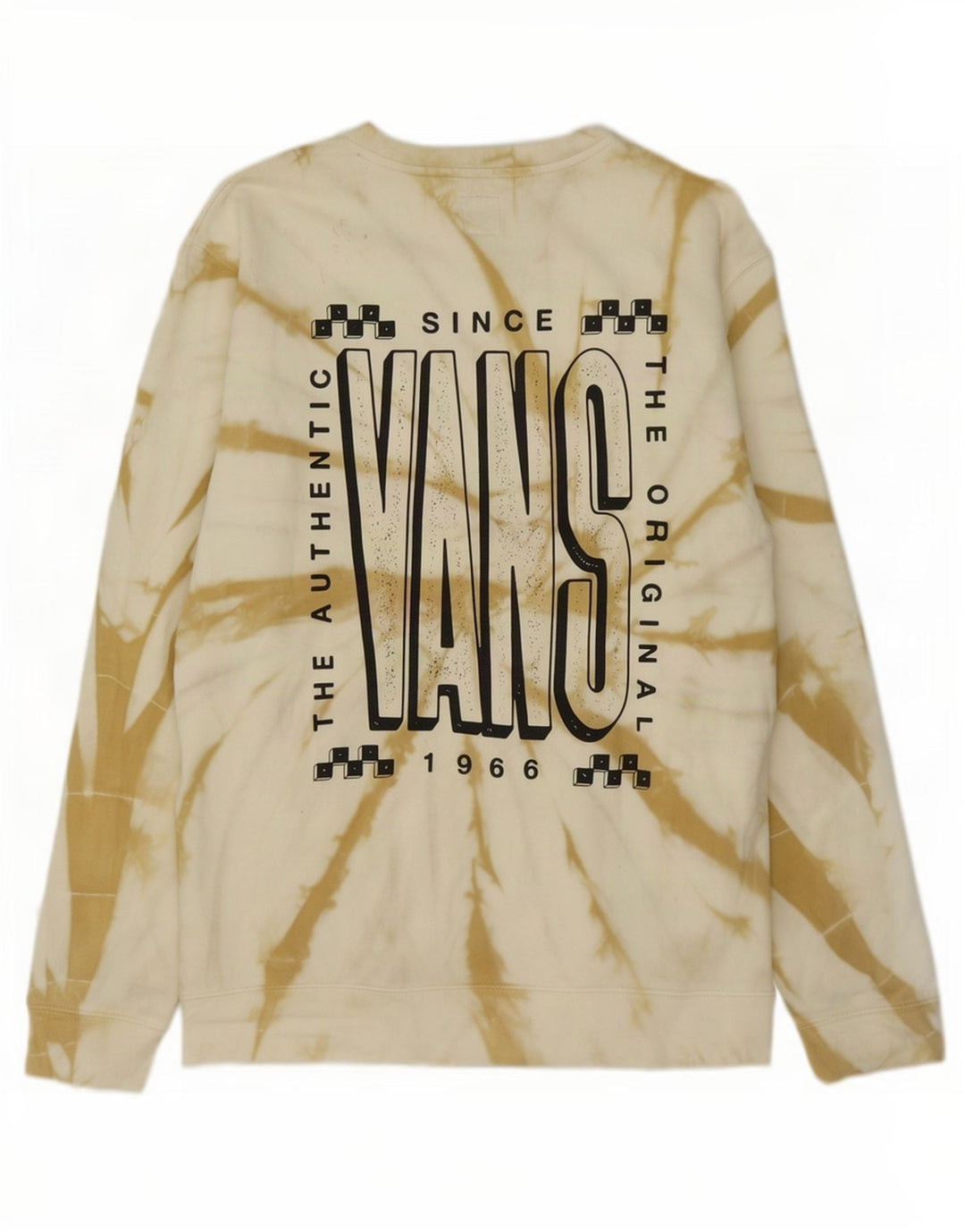Vans Herren-Sweatshirt mit Grafik, groß, cremefarbene Batik-Baumwolle
