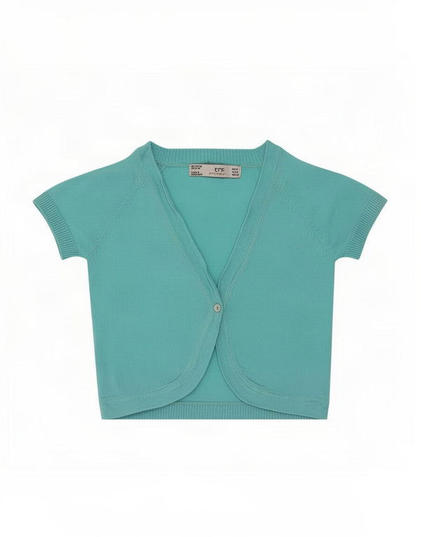 Zara Damen Trafaluc Bolero Cardigan Pullover UK 8 Small Blaue Baumwolle