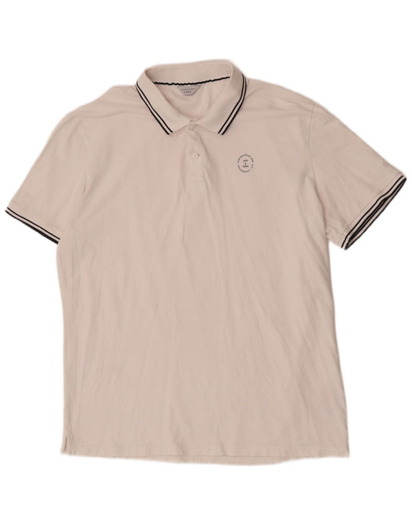 Jack & Jones Herren Core Kurzarm-Poloshirt mit normaler Passform, 2XL, weiße Baumwolle
