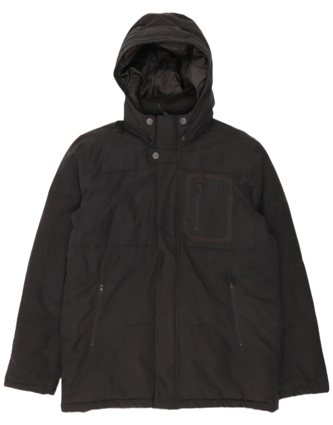 DC Herren-Jacke mit Kapuze, gepolstert, UK 38, mittelschwarz, Baumwolle