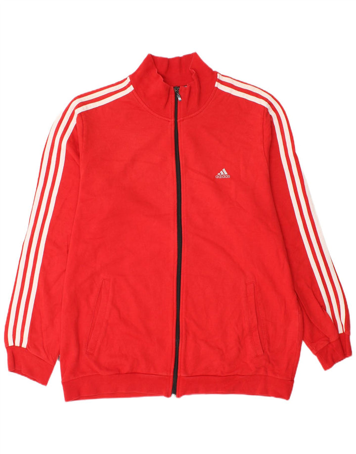 Adidas Herren-Trainingsanzug-Oberteil, große Jacke aus roter Baumwolle