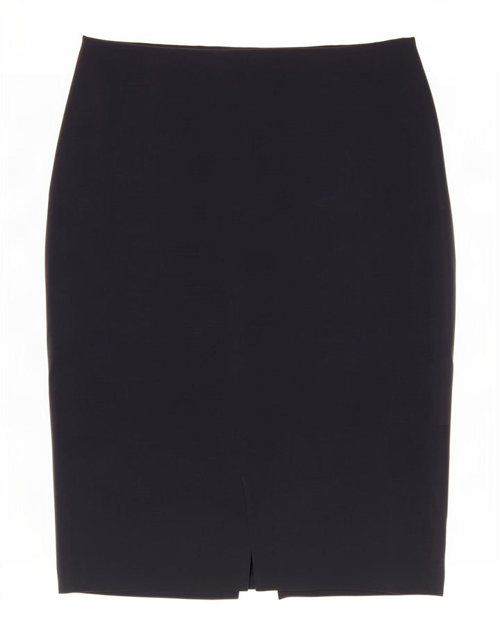 Benetton Damen Bleistiftrock IT 44 Medium W30 Marineblau Polyester