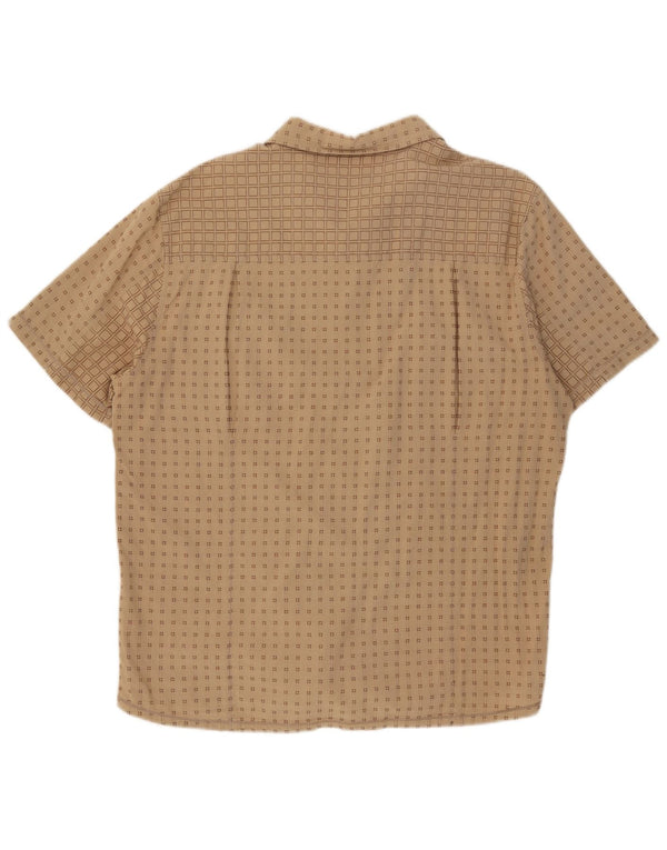 Wrangler Herren Kurzarmhemd XL Beige geometrische Baumwolle
