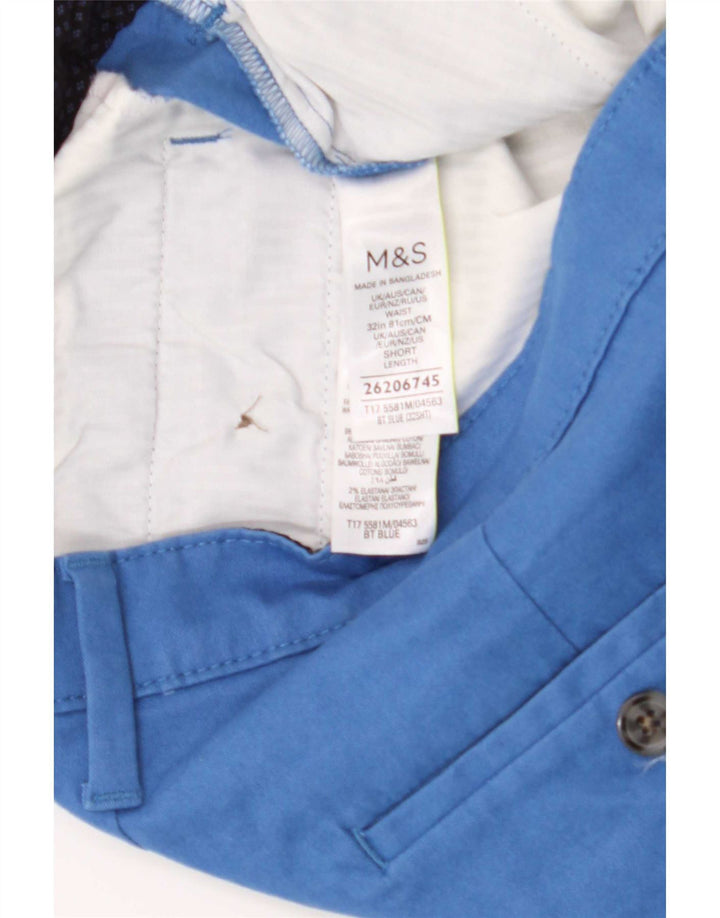 Marks & Spencer Herren Chinoshorts W32 mittelblaue Baumwolle
