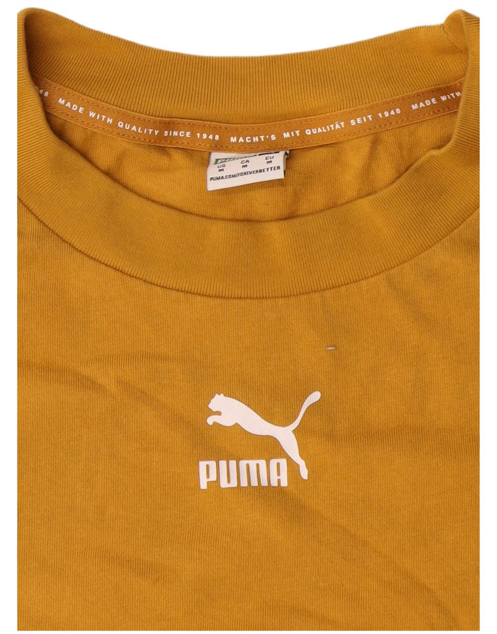 Puma Herren Loose Fit T-Shirt Top Mittelgelbe Baumwolle