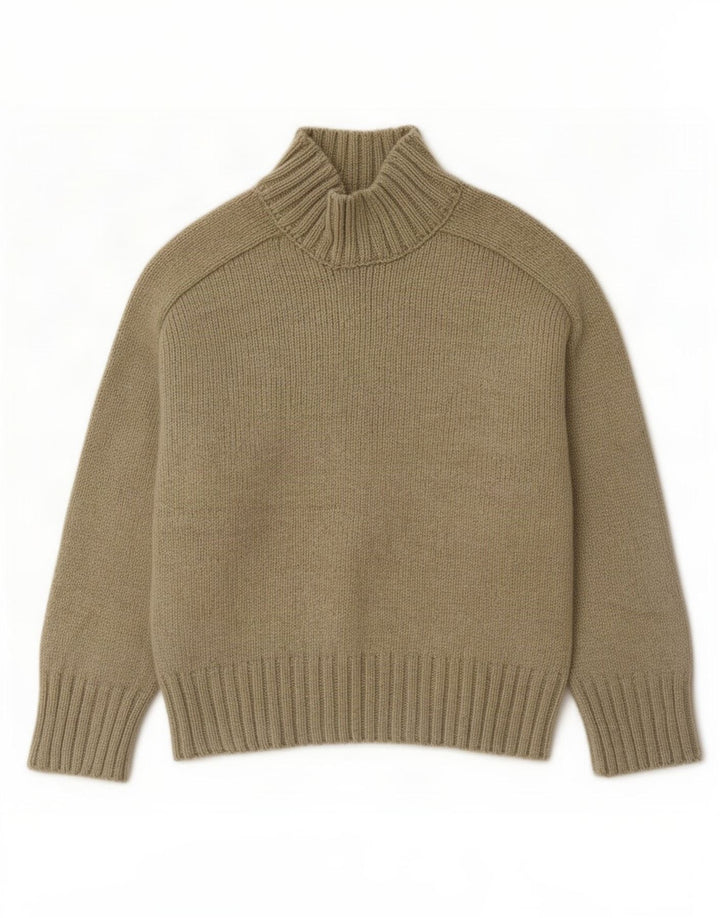 Rollkragenpullover von Zara für Damen, Gr. 40, Größe L, Khaki, Polyester