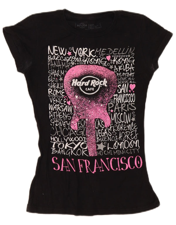Hard Rock Cafe Grafik-T-Shirt für Mädchen, 13–14 Jahre, mittelschwarz
