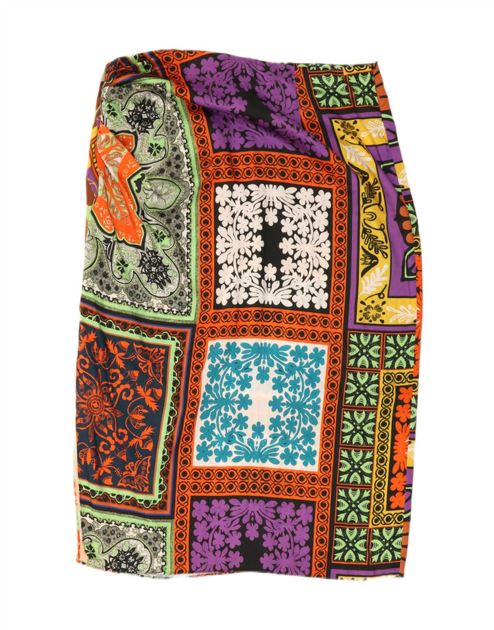 Zara Damen Midirock 2XL W36 Mehrfarbiges Patchwork-Polyester