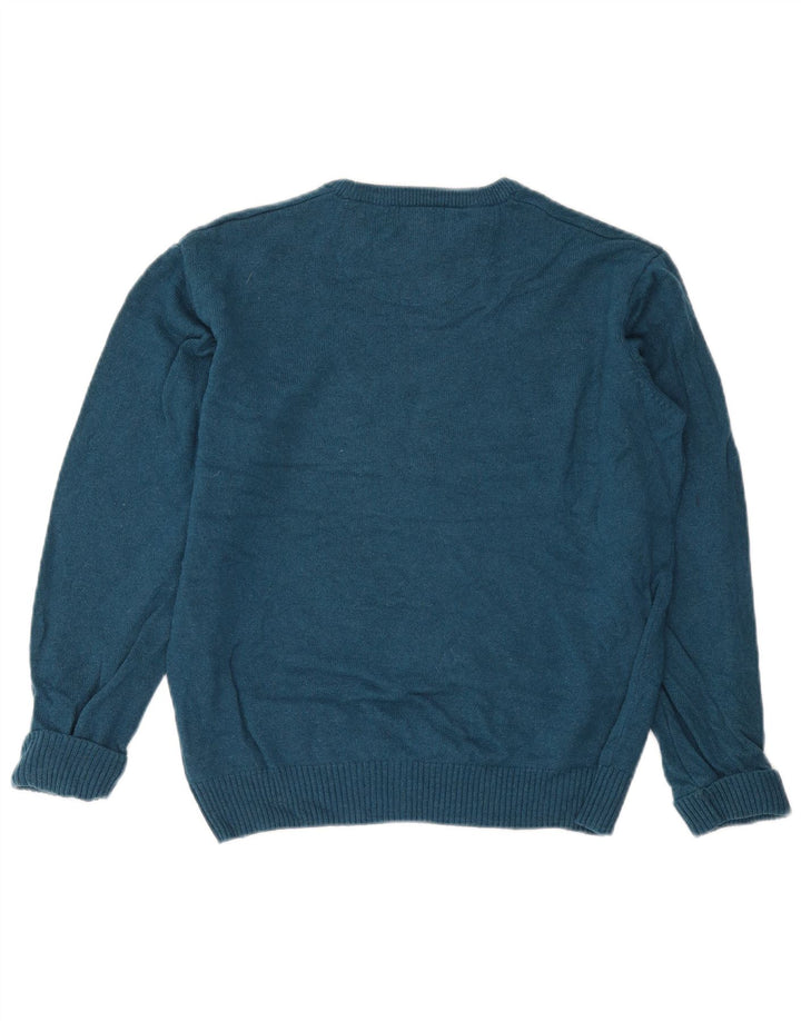 John Lewis Herren-Pullover mit Rundhalsausschnitt, Größe S, Blau, Merinowolle