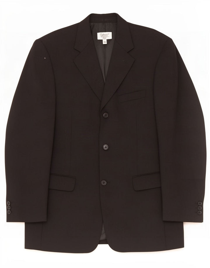 Pierre Cardin Herren-Blazer mit 3 Knöpfen, UK 38, Mittelschwarz, Schurwolle