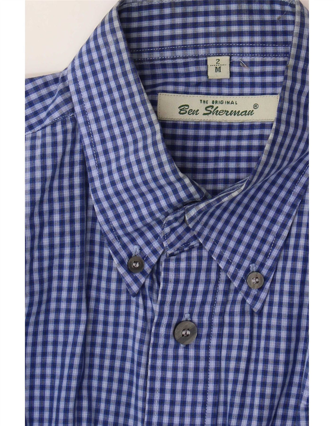 Ben Sherman Herrenhemd Mittelblau Gingham