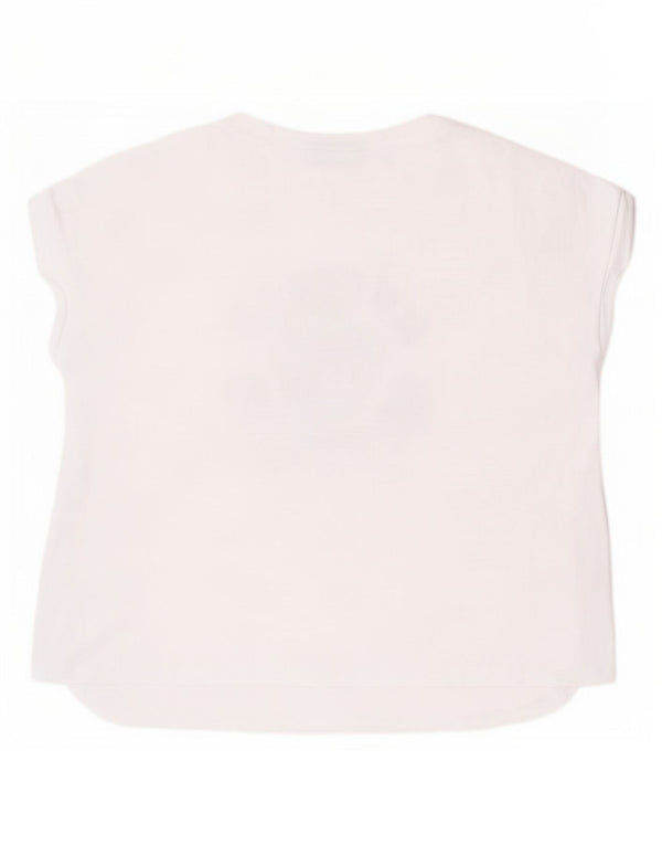 Benetton Mädchen-T-Shirt mit Grafik, 6–7 Jahre, Größe S, weiße Baumwolle