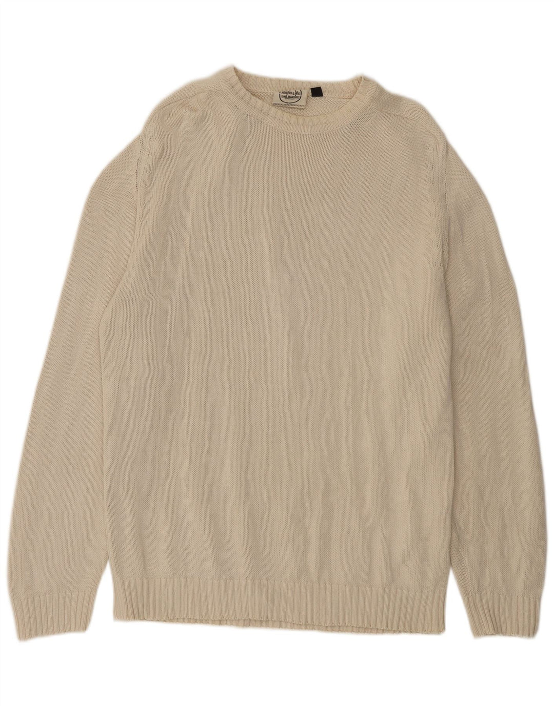 Murphy & Nye Herren-Pullover mit Rundhalsausschnitt, XL, beige Baumwolle