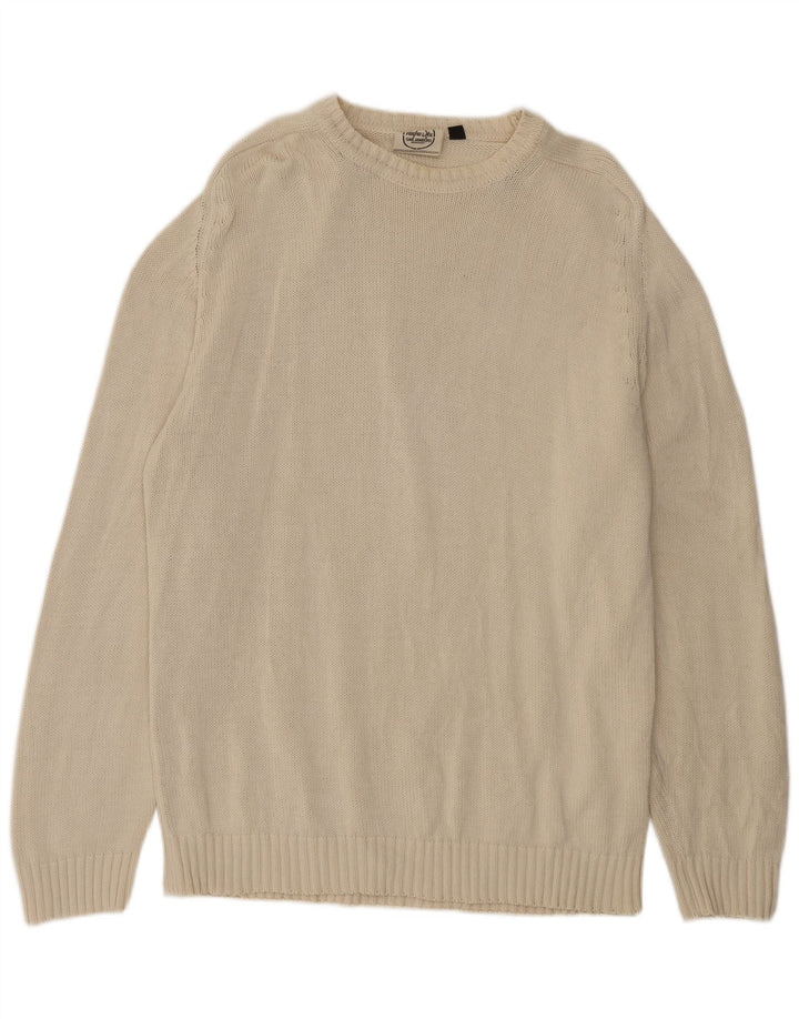 Murphy & Nye Herren-Pullover mit Rundhalsausschnitt, XL, beige Baumwolle