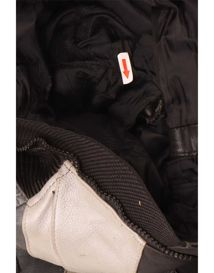Richa Herren-Lederhose, EU 52, Größe L, W34, L29, Schwarz, Farbblock