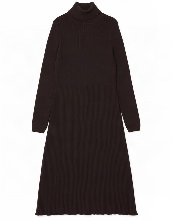Marks & Spencer Damen Langarm-Pulloverkleid UK 14 Large Schwarze Viskose