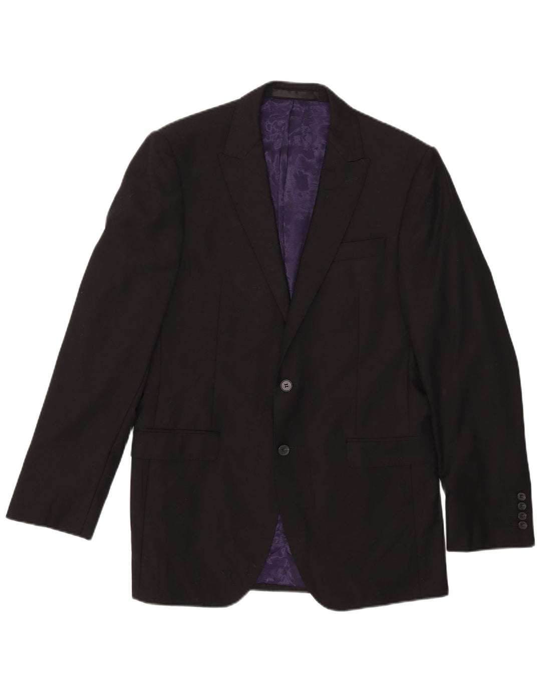 Marks & Spencer Herren-Blazer, lang, mit 2 Knöpfen, UK 40, mittelschwarz, Wolle