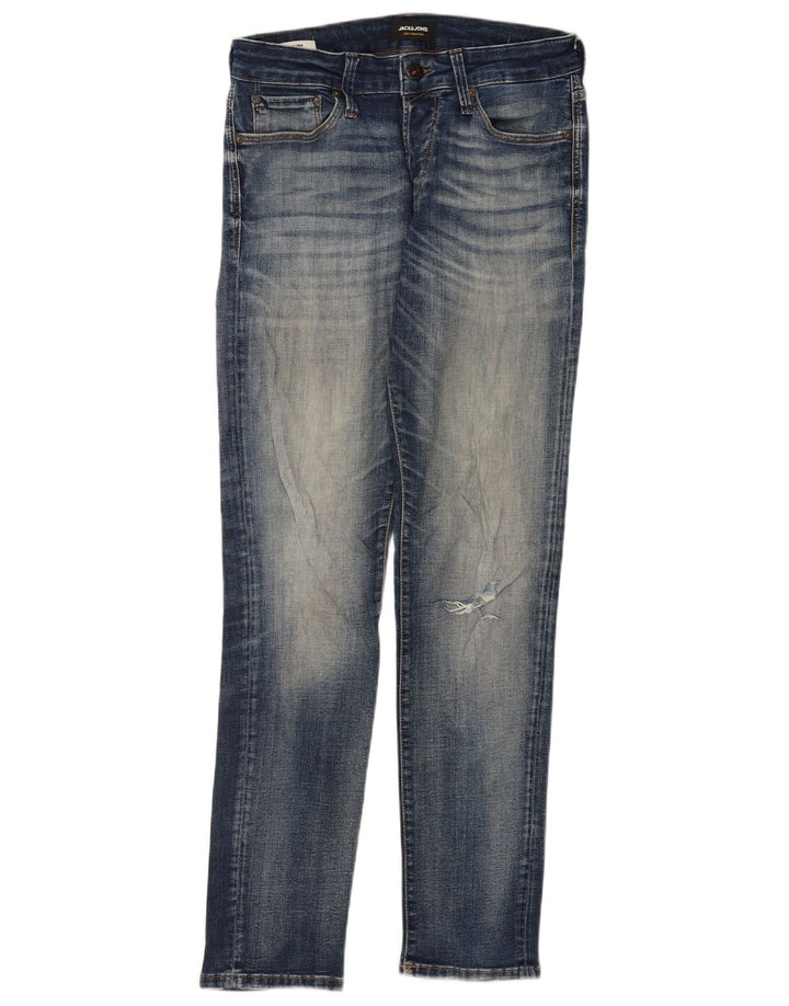 Jack & Jones Herren GLENN Distressed Slim Jeans W30 L32 Blaue Baumwolle