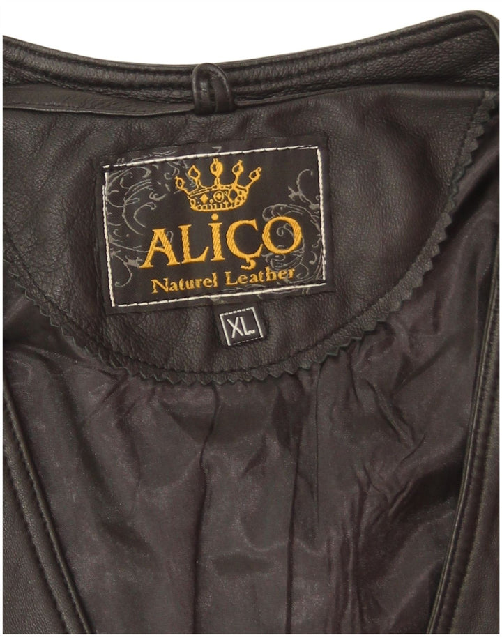 Vintage Herren Lederweste UK 42 XL Schwarzes Leder