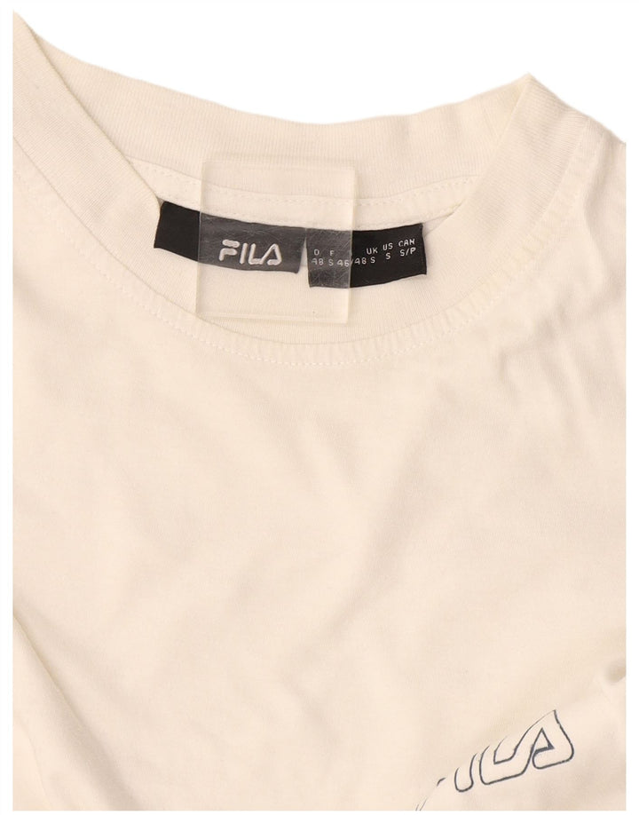 Fila Herren T-Shirt Top Small Off White