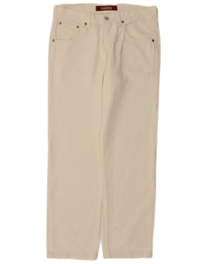 Carrera Herren Straight Jeans W34 L30 Weiße Baumwolle