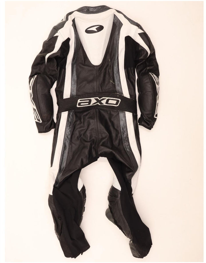 AXO Jungen-Jumpsuit mit Grafik, 10–11 Jahre, schwarzes Colourblock-Leder-Motorrad