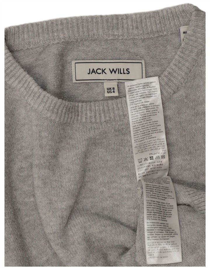 JACK WILLS Damen-Pullover, übergroß, Rundhalsausschnitt, Gr. 8, Grau
