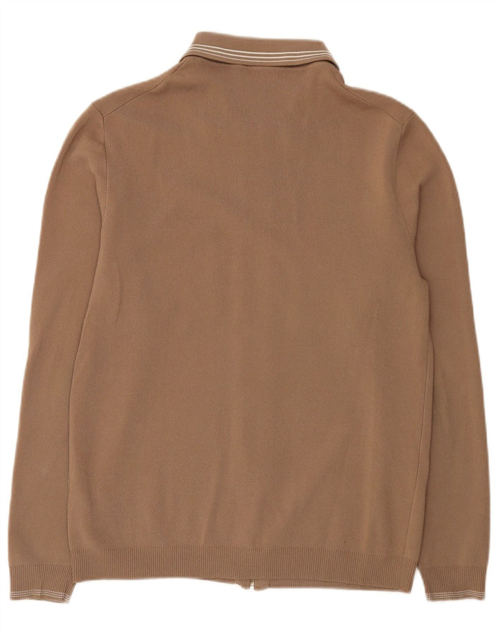 Reiss Herren-Strickjacke, groß, braune Viskose