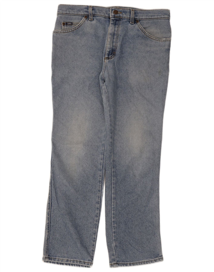 Lee Herren Straight Jeans W34 L30 Blaue Baumwolle