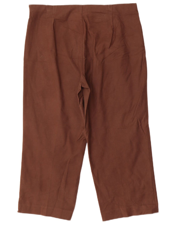 EDDIE BAUER Damen gerade Caprihose US 10 Large W34 L22 Braun