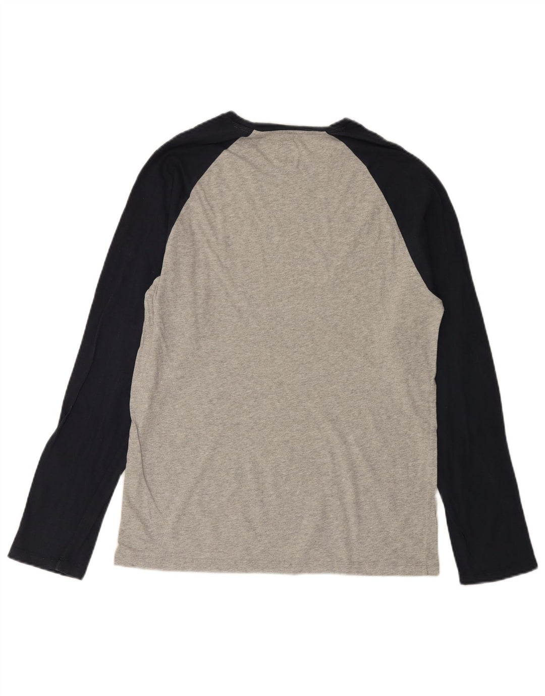 JACK WILLS Herren-Oberteil aus langärmliger mittelgrauer Colourblock-Baumwolle