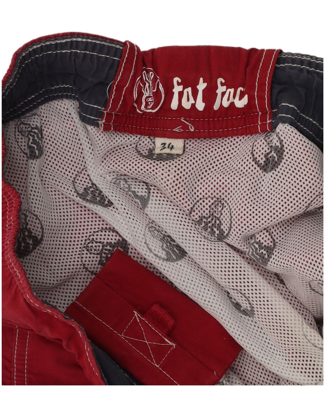 Fat Face Herren-Badeshorts, Größe L, Rot