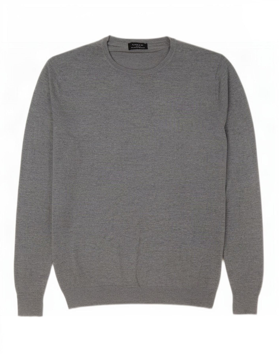 Zara Herren-Pullover mit Rundhalsausschnitt, Größe L, Grau