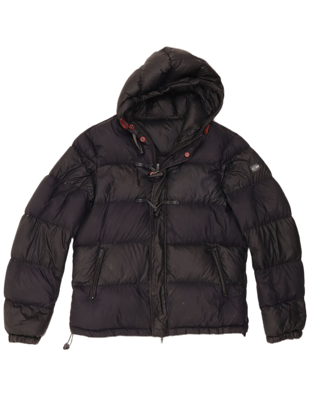 Armani Jeans Herren-Jacke mit Kapuze, gepolstert, EU 54, XL, Schwarz, Polyamid