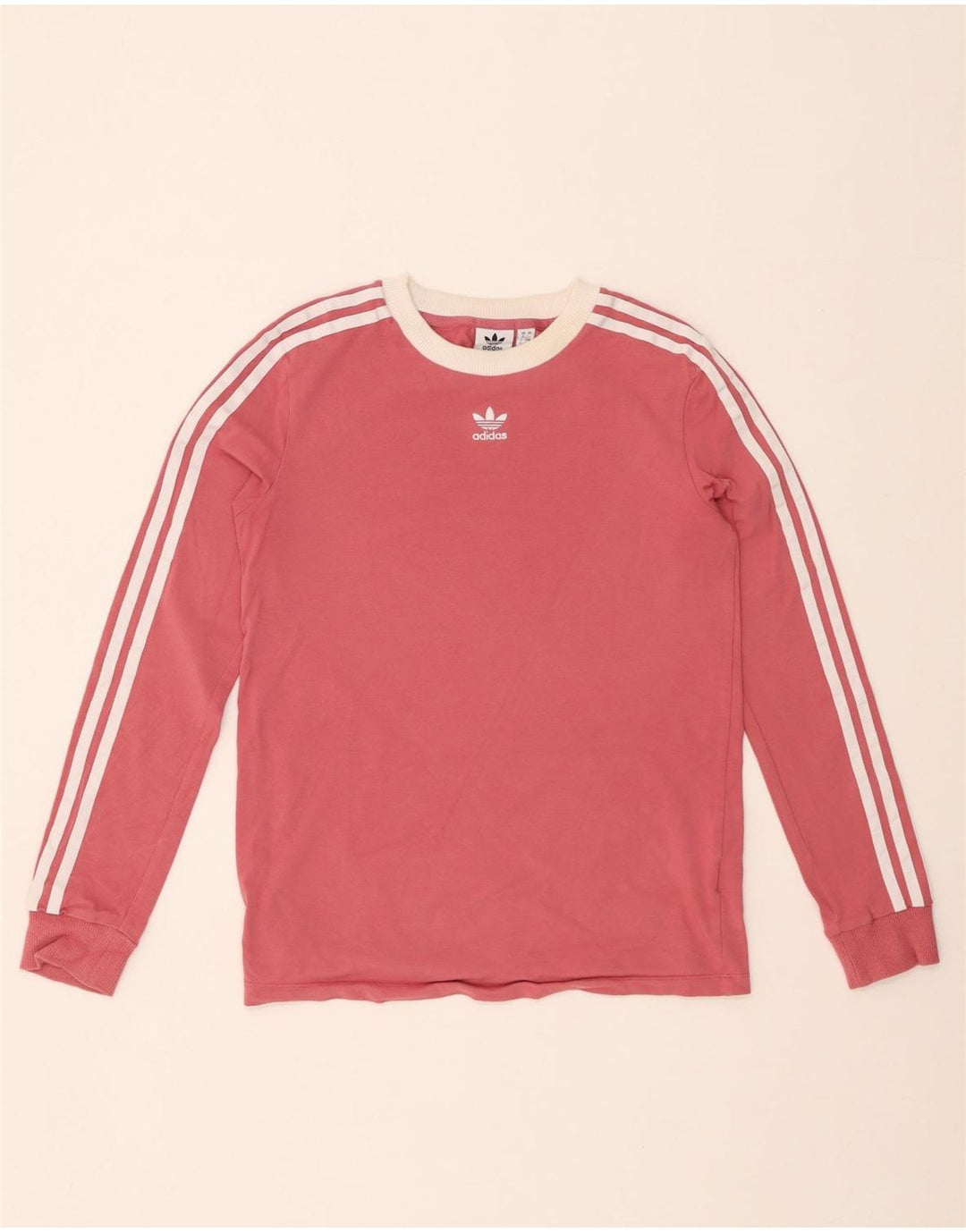 ADIDAS Damen Top Langarm UK 8 Small Rosa Baumwolle