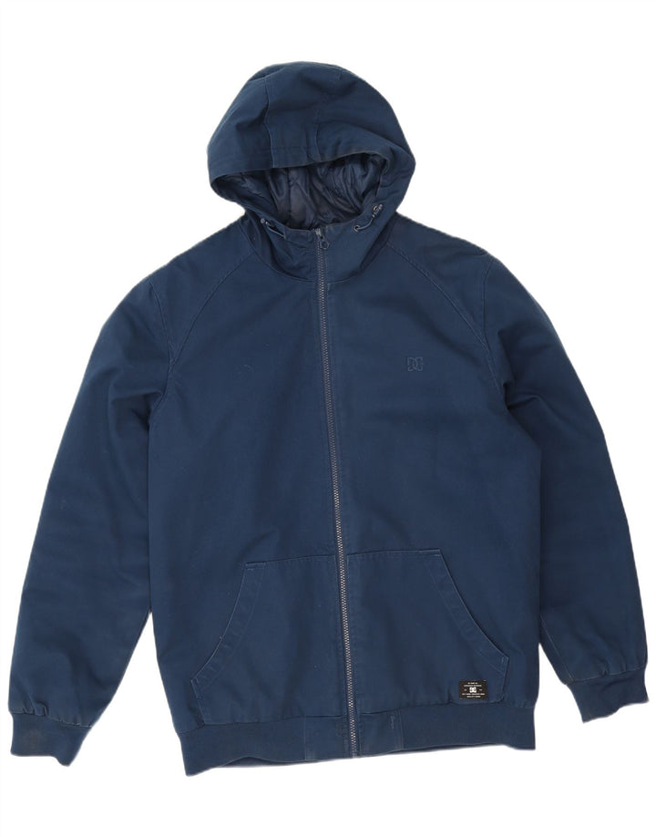 DC Herren-Bomberjacke mit Kapuze, UK 40, große marineblaue Baumwolle