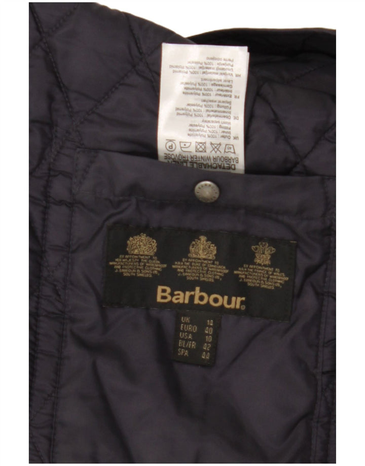 BARBOUR Damen Steppjacke UK 14 Large Marineblau Polyamid