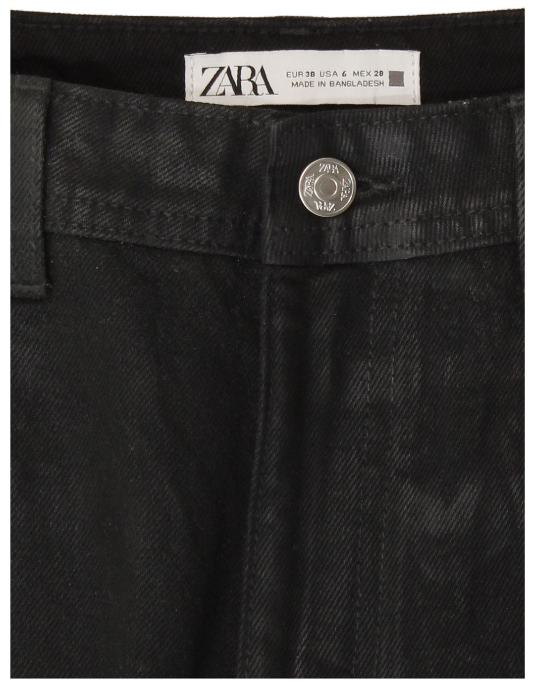 Zara Damen Tapered Jeans EU 38 Small W28 L28 Schwarz