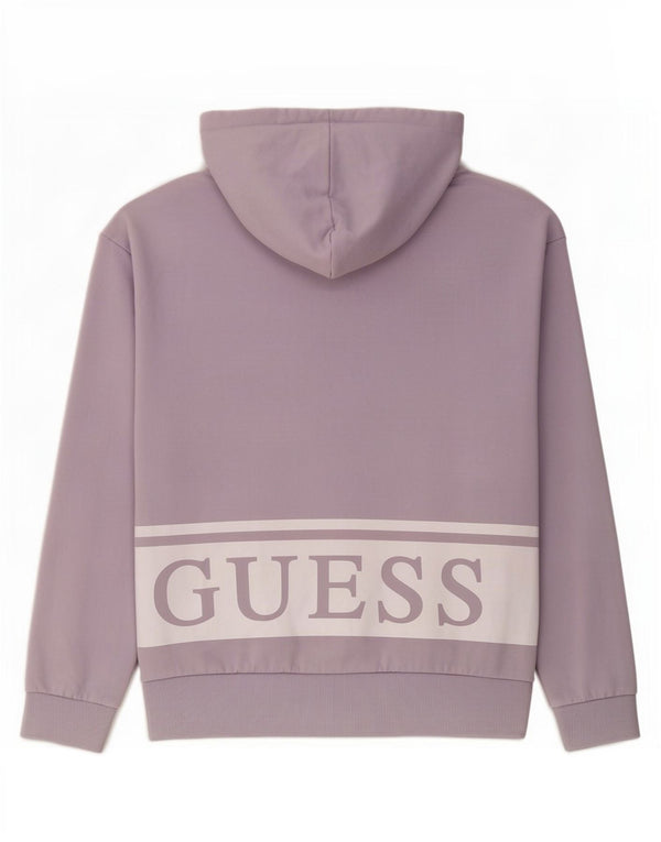 Guess Mädchen-Kapuzenpullover mit grafischem Reißverschluss, 15–16 Jahre, lila Baumwolle